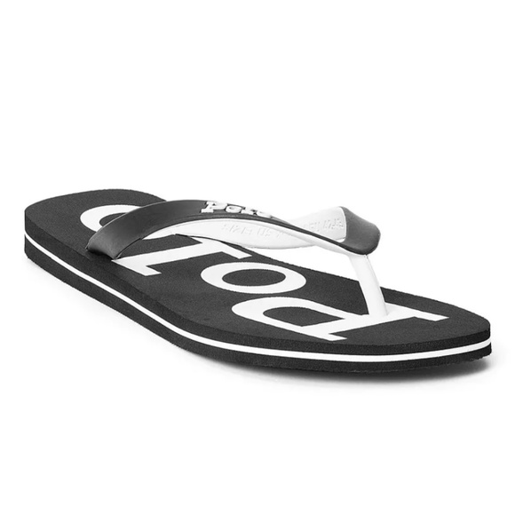 Polo Ralph Lauren bold logo Flip-flops White Black: NEW main image 6